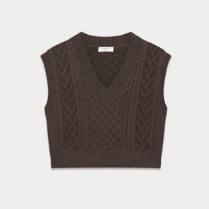 Aritzia wool emporia cable knit vest